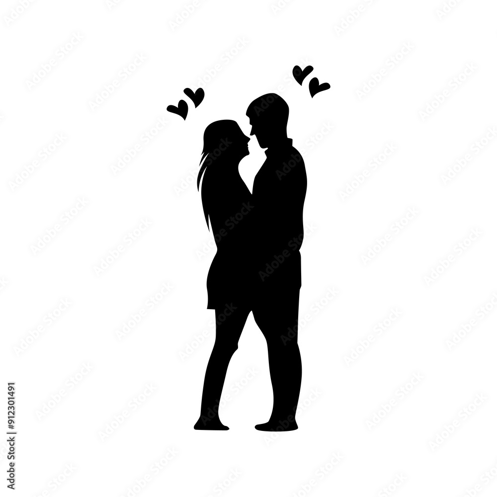 vector silhouettes of romantic people valentine's day vector silhouettes of romantic people valentine's day