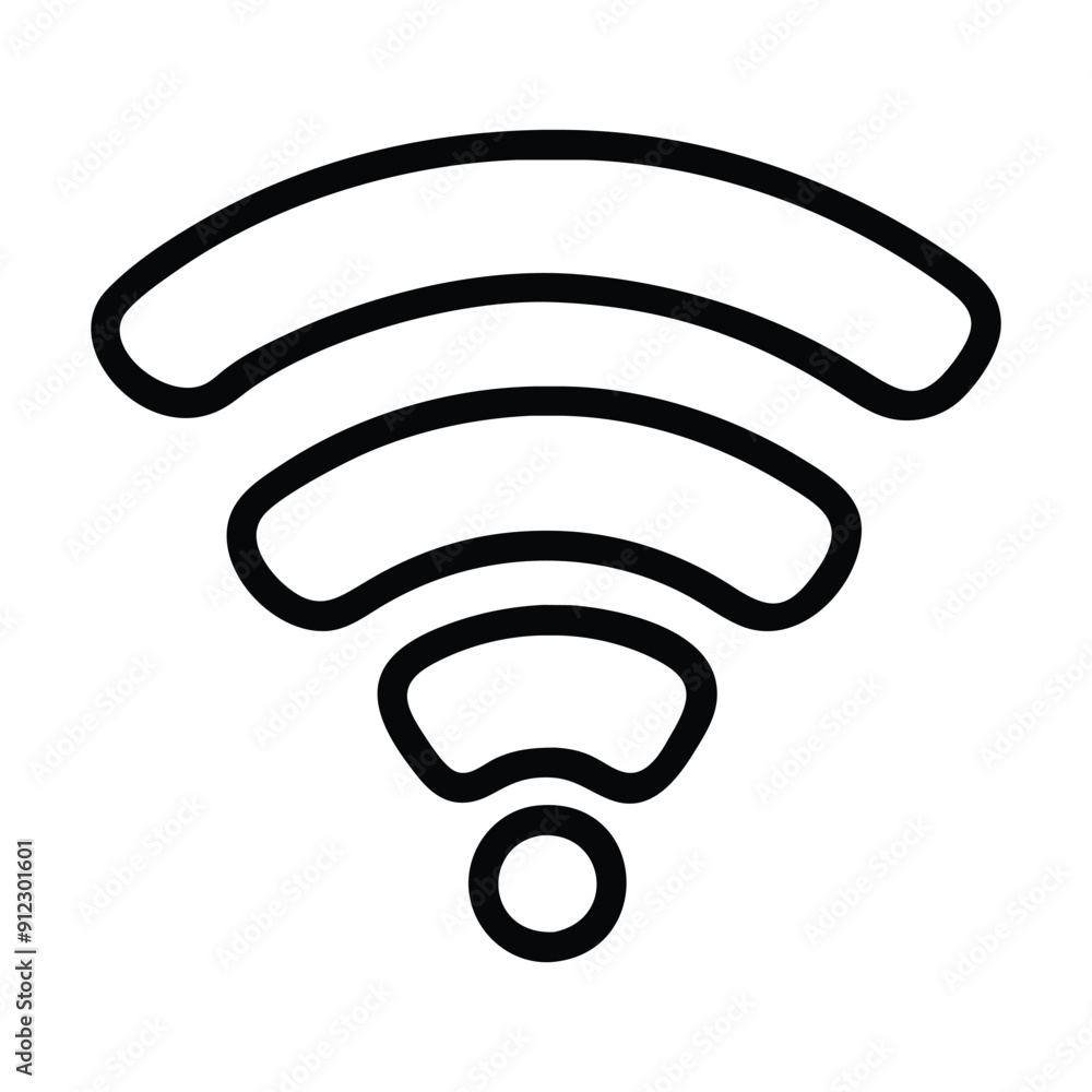 Simple black and white wireless signal icon. Vector illustration Simple black and white wireless signal icon. Vector illustration