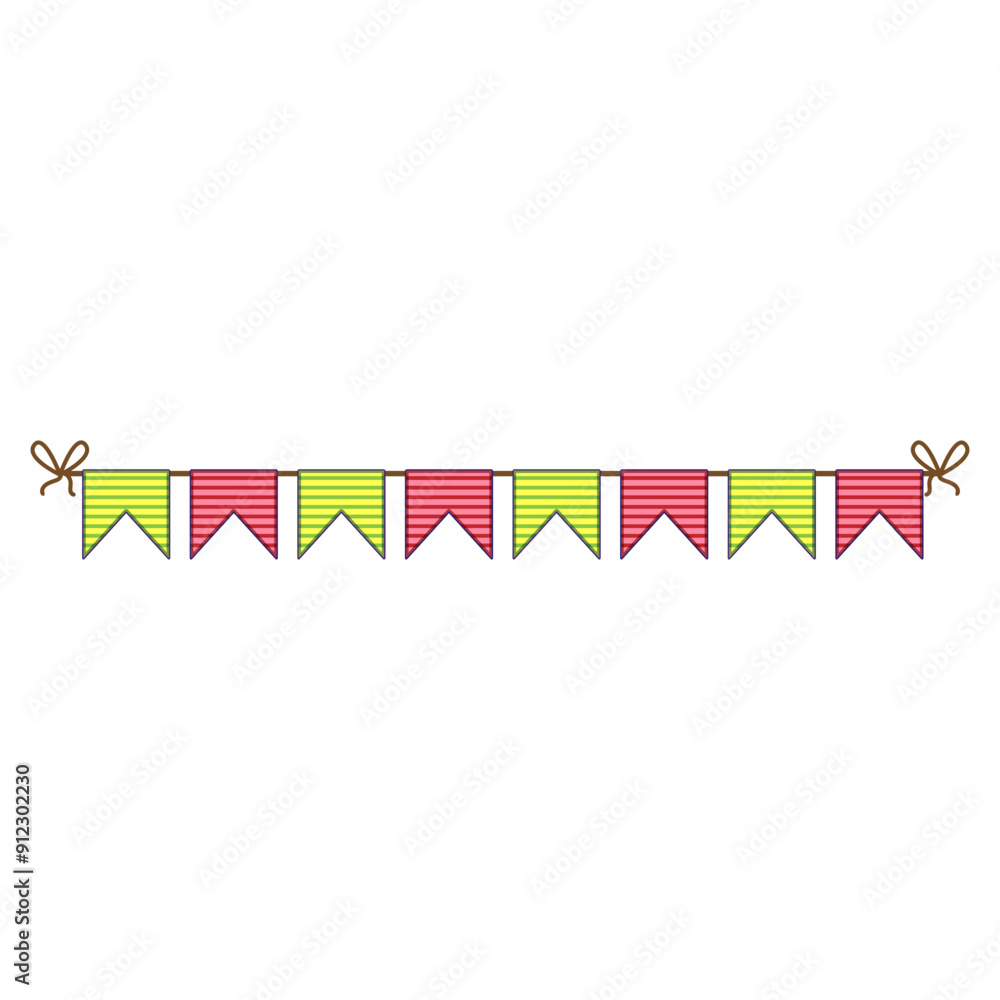 Fototapeta premium bunting birthday flags cartoon. paper garland, happy blue, banner decoration bunting birthday flags sign. isolated symbol vector illustration