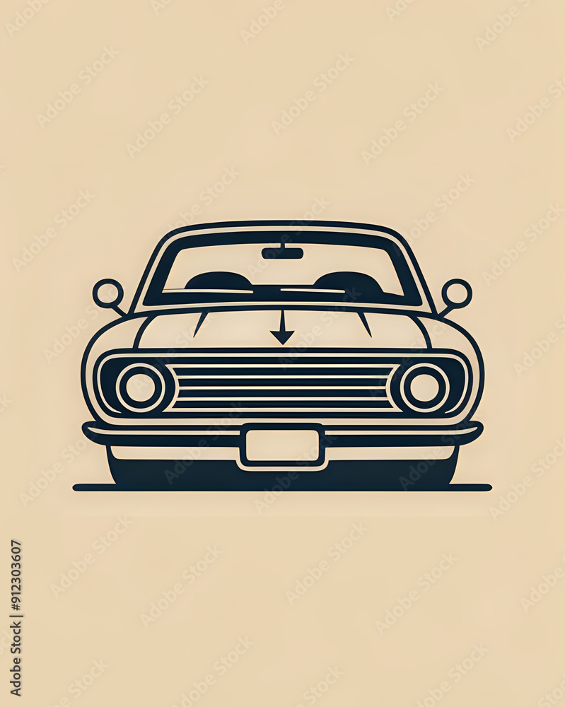 retro car illustration
