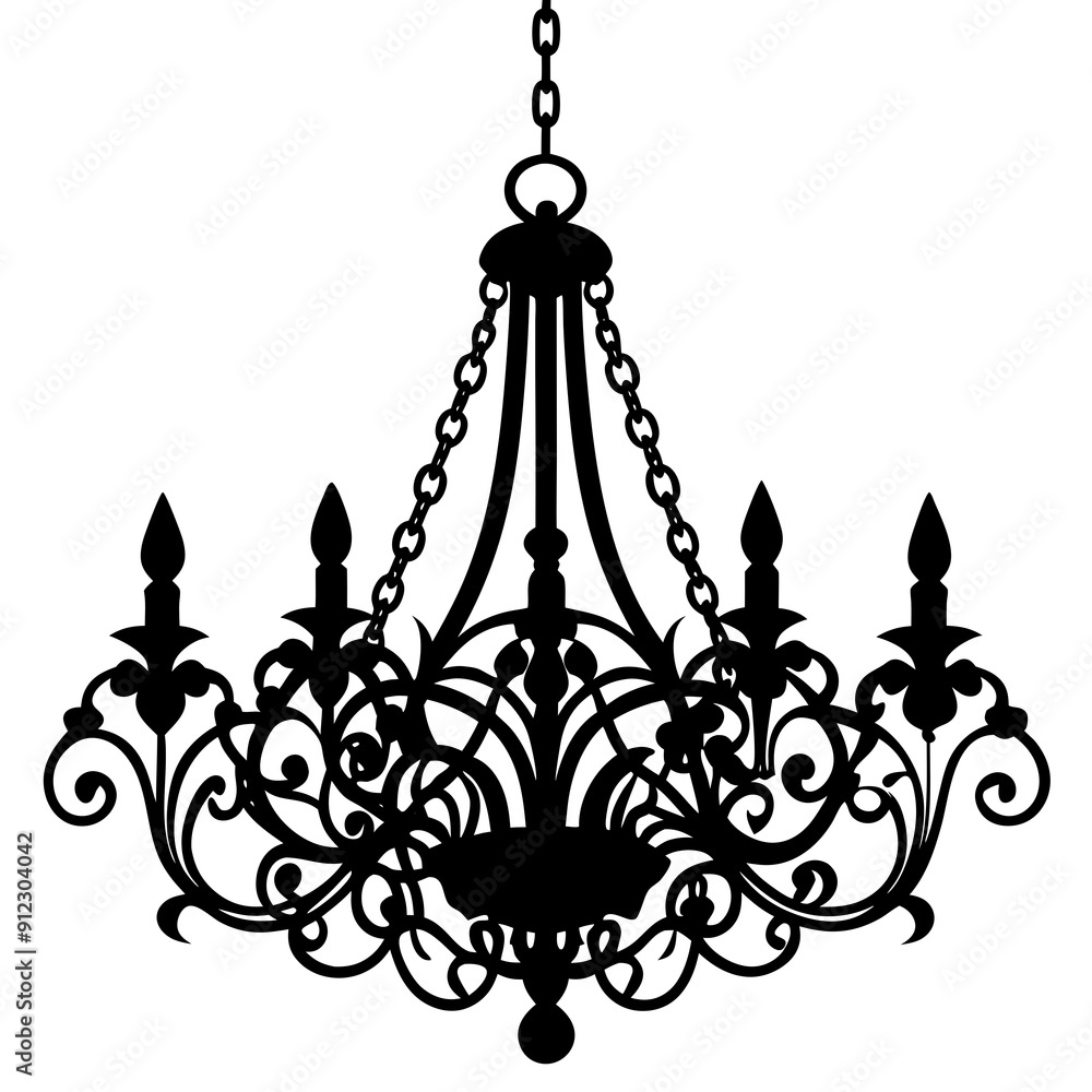 Chandelier silhouette vector illustration Chandelier silhouette vector illustration