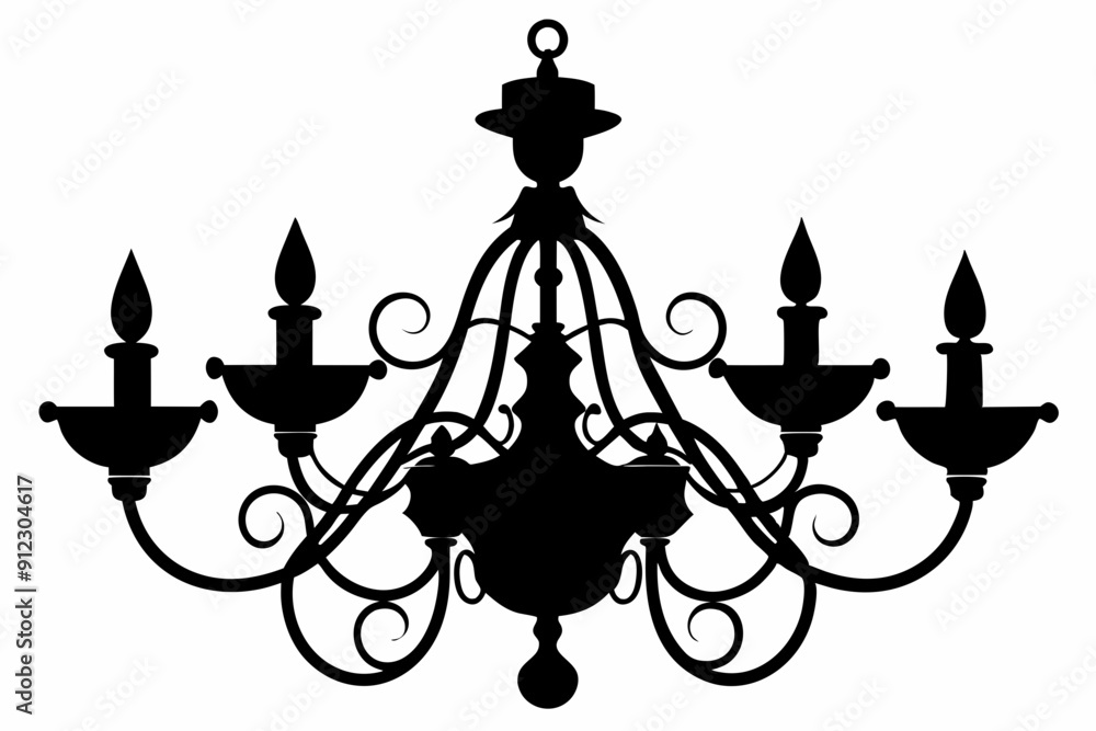 Chandelier silhouette vector illustration Chandelier silhouette vector illustration
