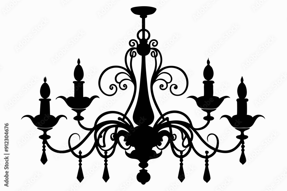 Chandelier silhouette vector illustration Chandelier silhouette vector illustration
