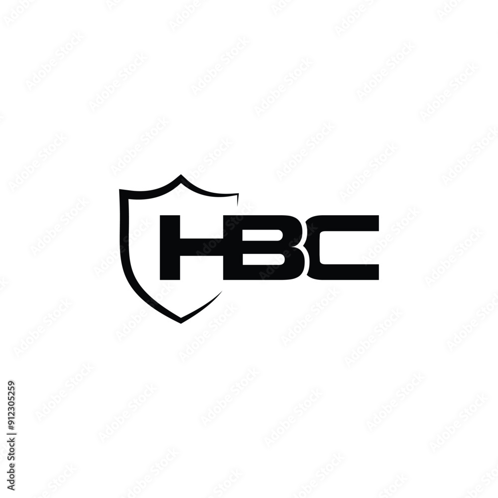 HBC logo design in security shape vector HBC logo design in security shape vector
