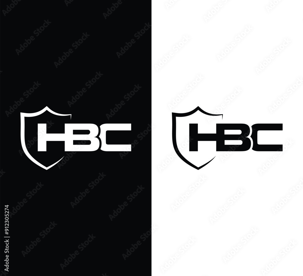 HBC logo design in security shape vector HBC logo design in security shape vector