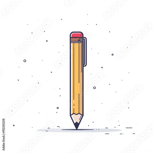 Simple Illustration of a Yellow Pencil