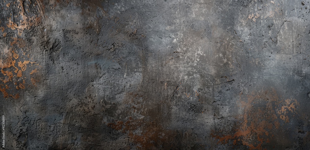 Dark Gray Textured Surface with Rust Splashes Dark Gray Textured Surface with Rust Splashes