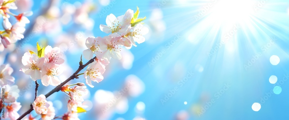 Spring Blooms With White Blossoms And Sunlight Spring Blooms With White Blossoms And Sunlight