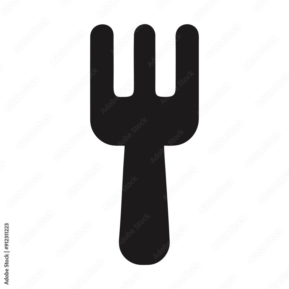 Black and white fork icon illustration. Vector illustration Black and white fork icon illustration. Vector illustration