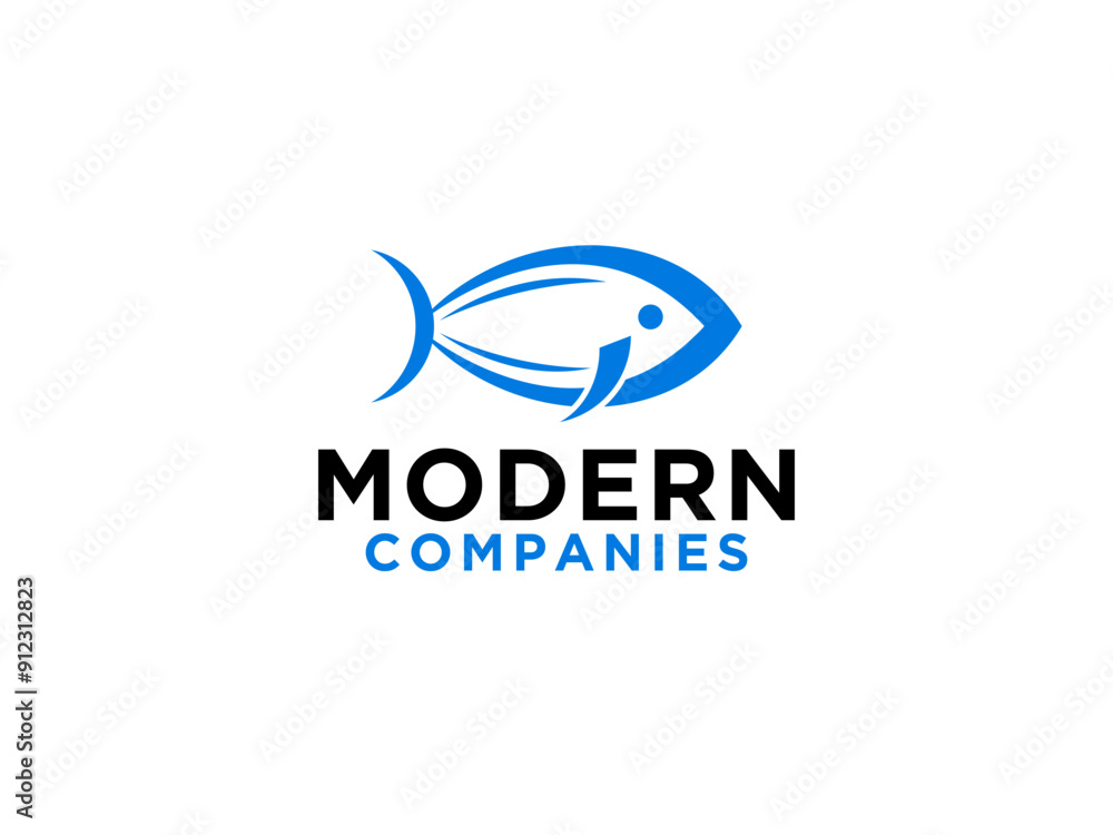 Abstract Fish Logo. Flat Vector Logo Design Abstract Fish Logo. Flat Vector Logo Design