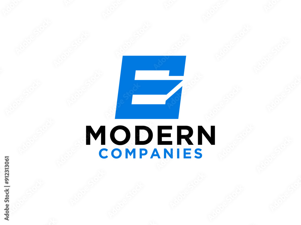 Abstract Initial Letter E Logo. Blue Linear Rounded Letter Linked Style isolated on White Background. Usable for Business and Technology Logos. Abstract Initial Letter E Logo. Blue Linear Rounded Letter Linked Style isolated on White Background. Usable for Business and Technology Logos.