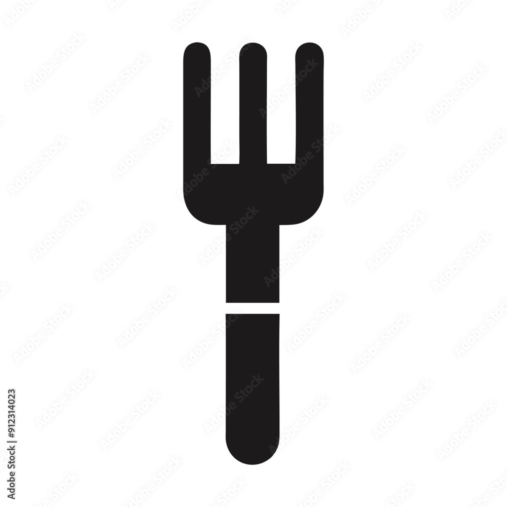 Black and white silhouette of a fork. Vector illustration Black and white silhouette of a fork. Vector illustration