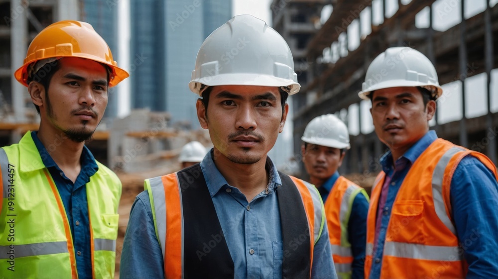 Engineer teams meeting working together wear worker Engineer teams meeting working together wear worker