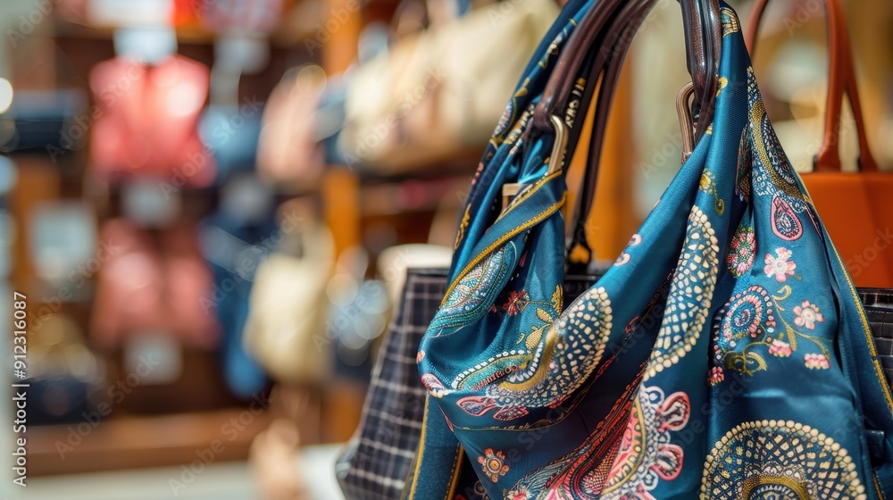 Fototapeta premium Stylish handbags showcased in a boutique, inviting shoppers to explore their vibrant designs