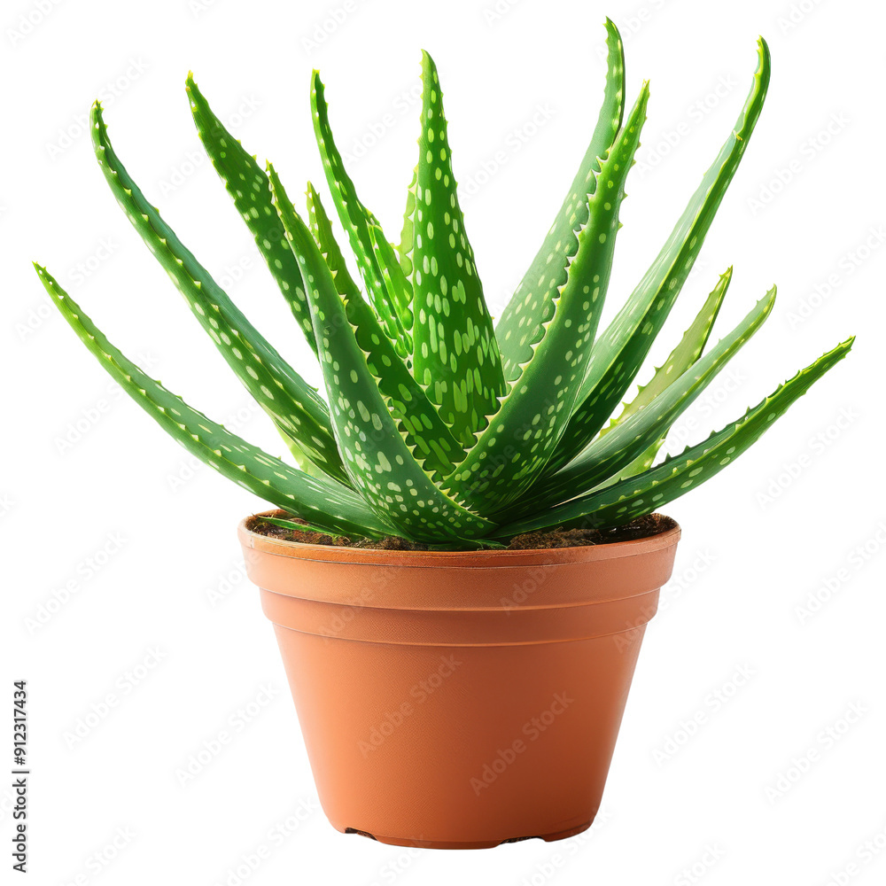 Vibrant Aloe Vera Plant in a Simple Terracotta Pot Vibrant Aloe Vera Plant in a Simple Terracotta Pot