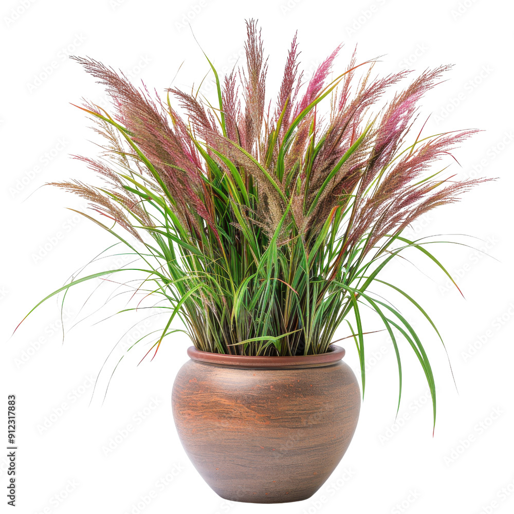 Lush Ornamental Grass in Rustic Clay Pot - A Touch of Serenity for Any Space Lush Ornamental Grass in Rustic Clay Pot - A Touch of Serenity for Any Space