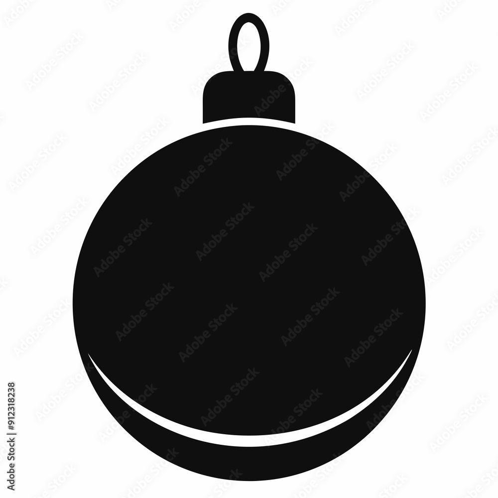 Flat christmas ball at sunset art vector illustration Flat christmas ball at sunset art vector illustration