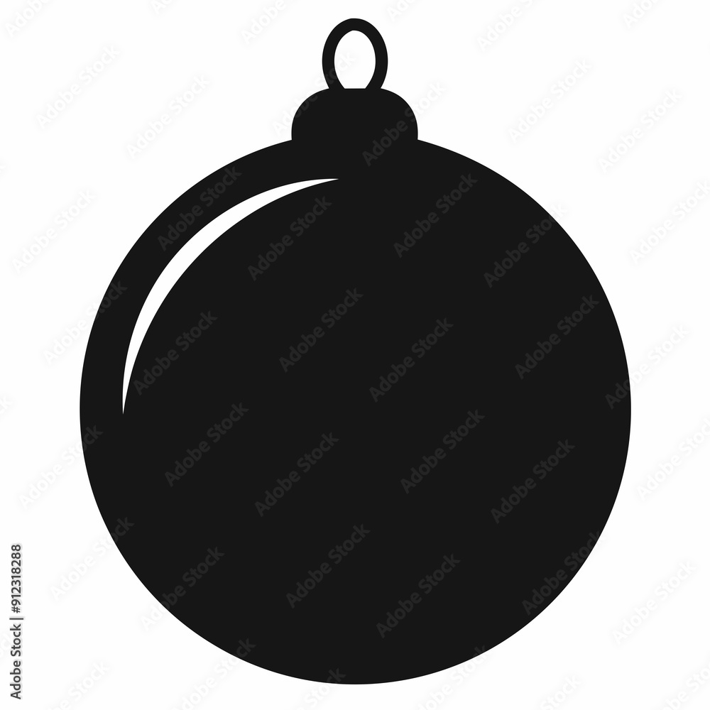 Flat christmas ball at sunset art vector illustration Flat christmas ball at sunset art vector illustration