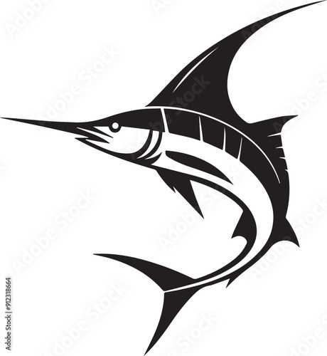 swordfish vector silhouette illustration logo art