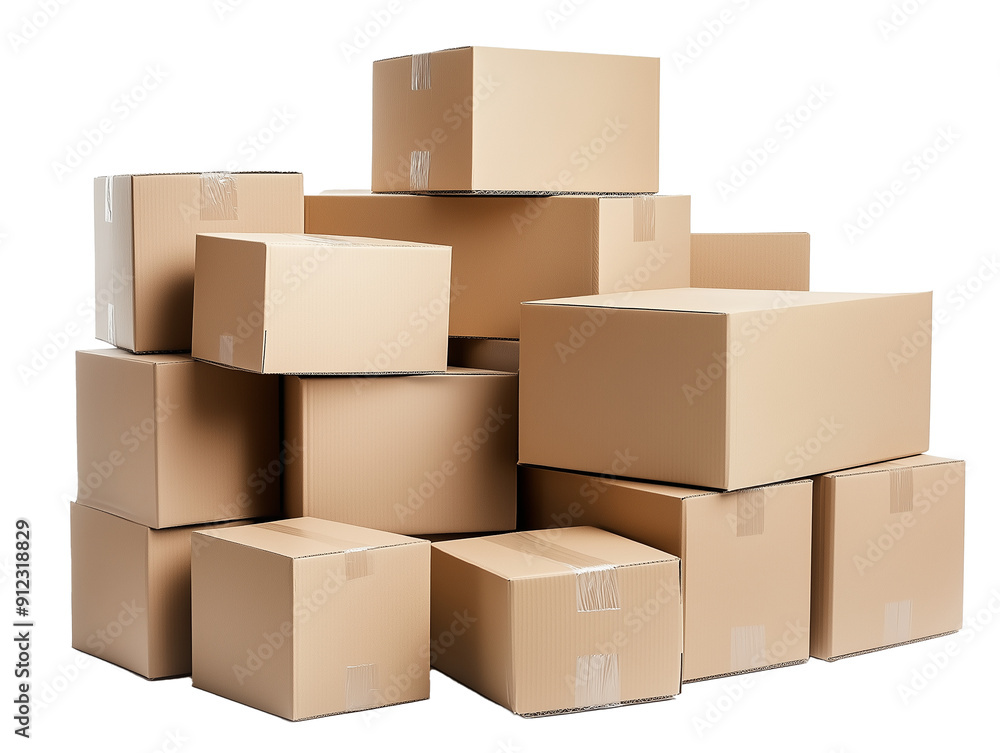 A variety of cardboard boxes are stacked together in different sizes, ready for packaging and shipping purposes. A variety of cardboard boxes are stacked together in different sizes, ready for packaging and shipping purposes.