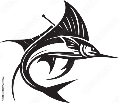 swordfish vector silhouette illustration logo