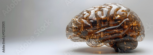 An abstract digital artwork depicting a brain with intricate network connections, symbolizing the complexities of human thought, artificial intelligence, and neural networks.