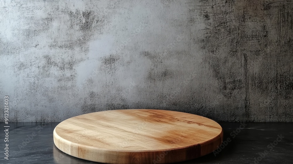 Wooden Platform on Concrete Wall Wooden Platform on Concrete Wall