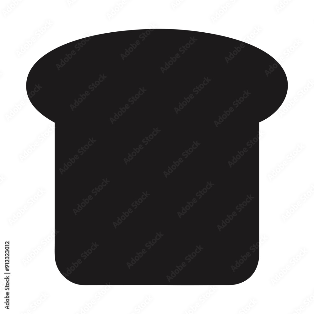 Black and white bread slice silhouette icon. Vector illustration Black and white bread slice silhouette icon. Vector illustration