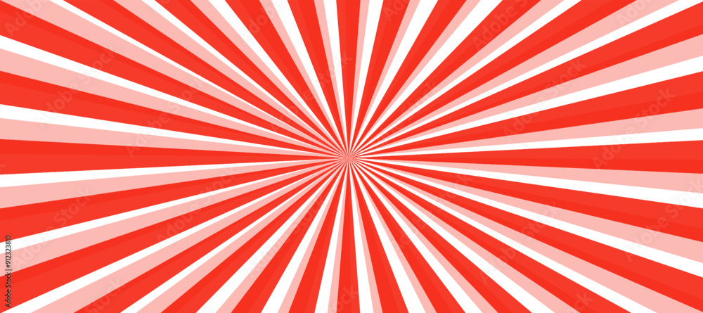 Fototapeta premium Red and white sunburst background