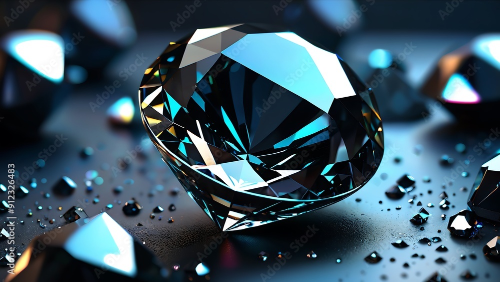 Abstract background of black diamond crystals Abstract background of black diamond crystals