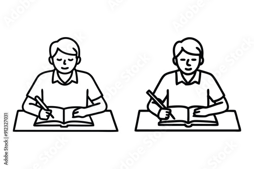 Student Doing Home Work Drawing