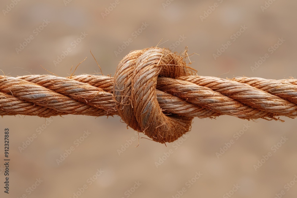 Close-up of a Knot Tied in a Thick Rope Close-up of a Knot Tied in a Thick Rope