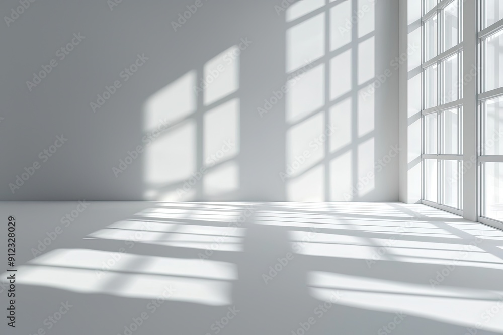 Empty white room with window and sunlight Empty white room with window and sunlight