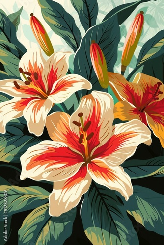 Cluster of Flowers Resting on a Table