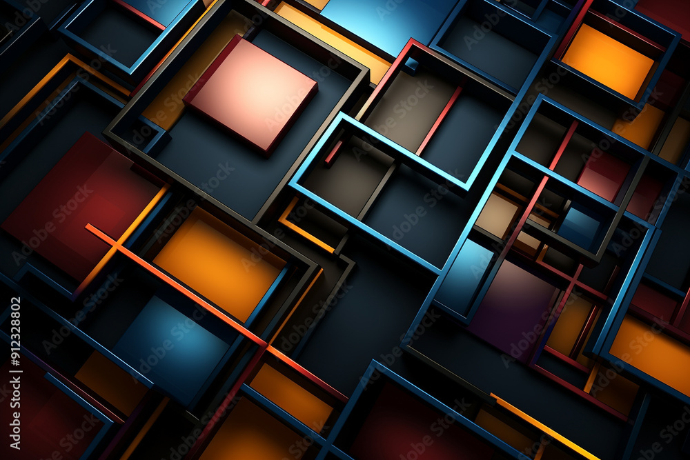 Squares of Tomorrow Futuristic Delight Transportcore Echoes Posterized Shapes Squares of Tomorrow Futuristic Delight Transportcore Echoes Posterized Shapes