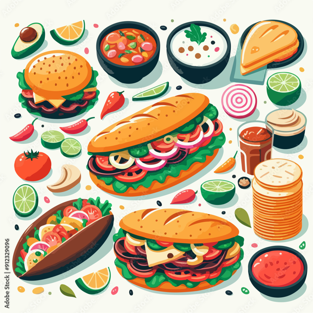 Mexican food vector illustration Mexican food vector illustration