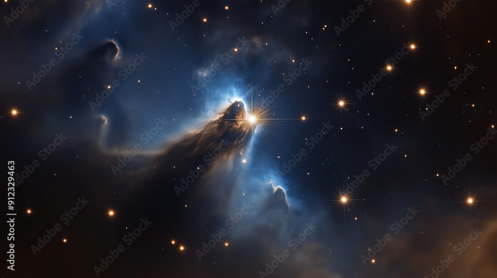 Fototapeta premium A reflection nebula resembling a cosmic veil