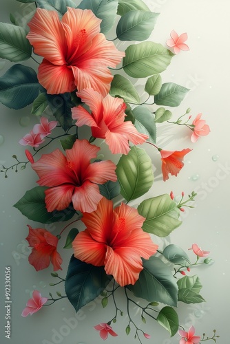 Floral Painting on White Wall