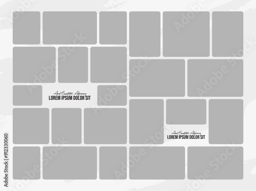 Pictures or photos frame collage and digital photo wall template