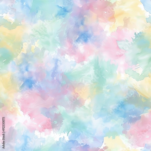 Seamless pattern of pastel watercolor washes