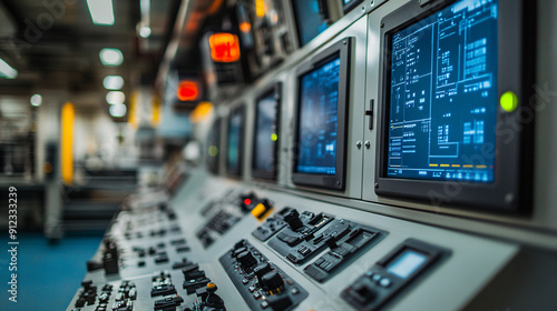 Wallpaper Mural Modern Control System Setup with Dials and Digital Displays - Technology and Innovation Concept with Copy Space Torontodigital.ca