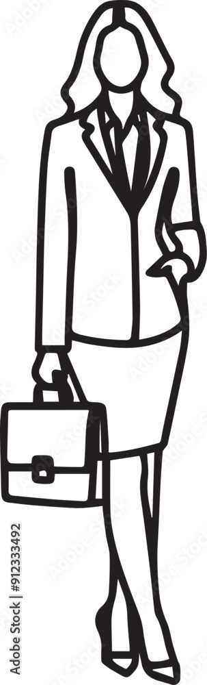 continuous one line drawing of a business women vector illustration continuous one line drawing of a business women vector illustration