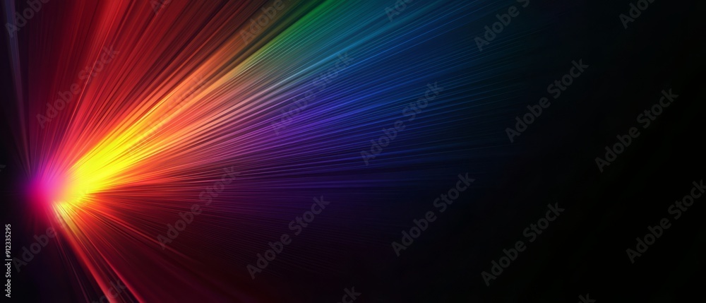 overlay of prism light gradients, on black background, Generative AI overlay of prism light gradients, on black background, Generative AI