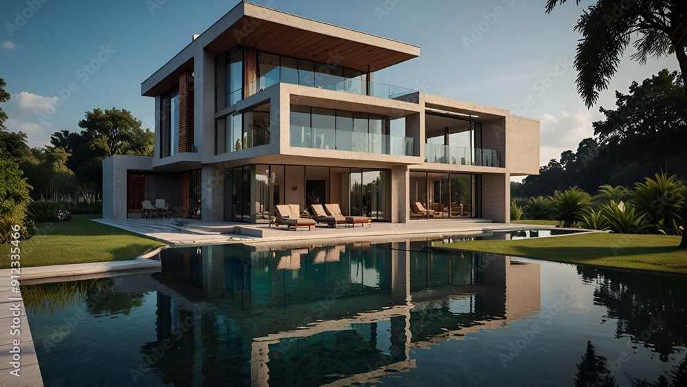Modern Lakefront Home: Luxury Meets Nature with Sleek Architecture and Amenities Modern Lakefront Home: Luxury Meets Nature with Sleek Architecture and Amenities
