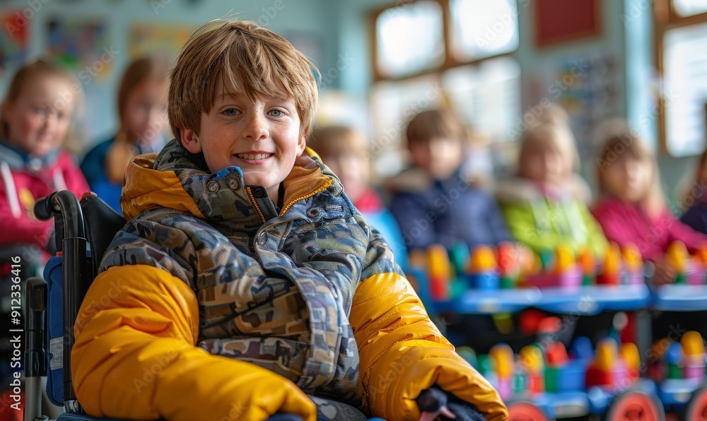 Inclusive classroom with children of different abilities participating in a sports event Inclusive classroom with children of different abilities participating in a sports event