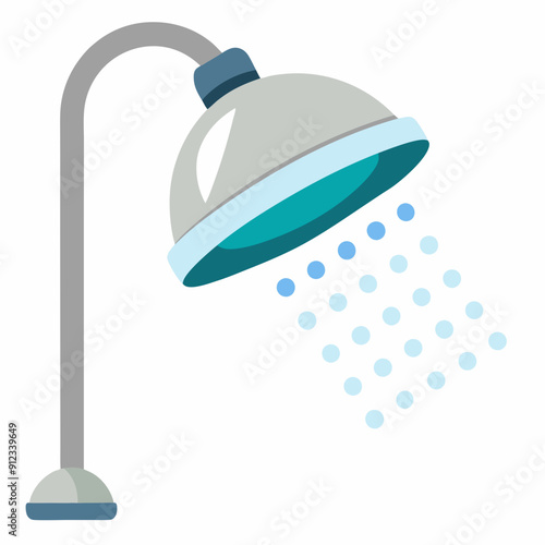Water saving shower head art vector illustration