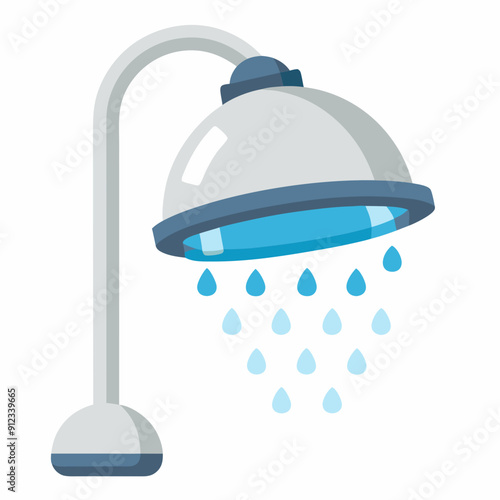 Water saving shower head art vector illustration