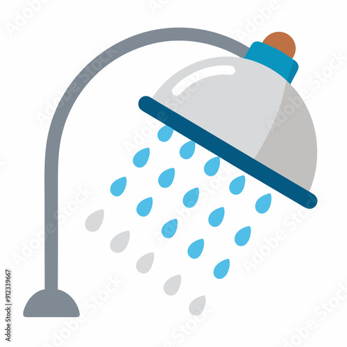 Water saving shower head art vector illustration