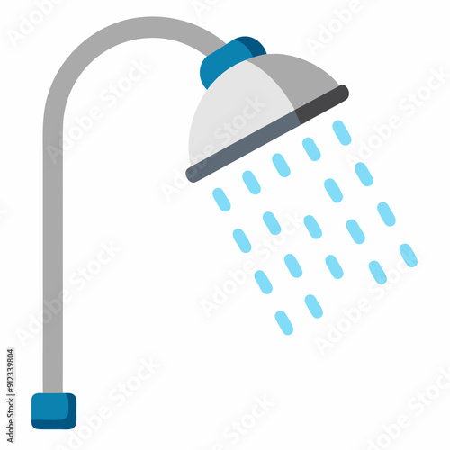 Water saving shower head art vector illustration