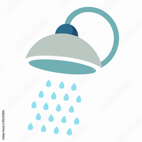 Water saving shower head art vector illustration